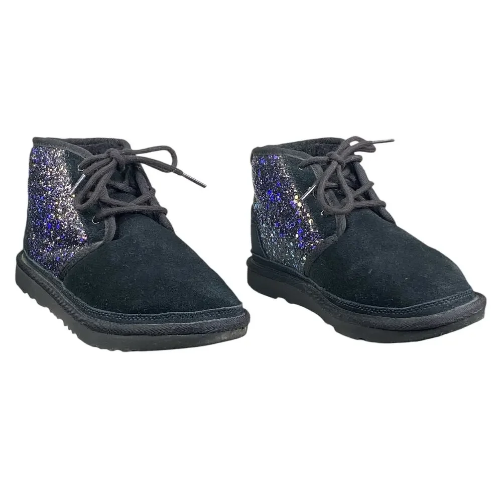 UGG Kids Neumel Cosmos Black Suede Chukka Boot Size US 4